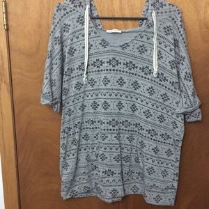 Aztec hooded pullover